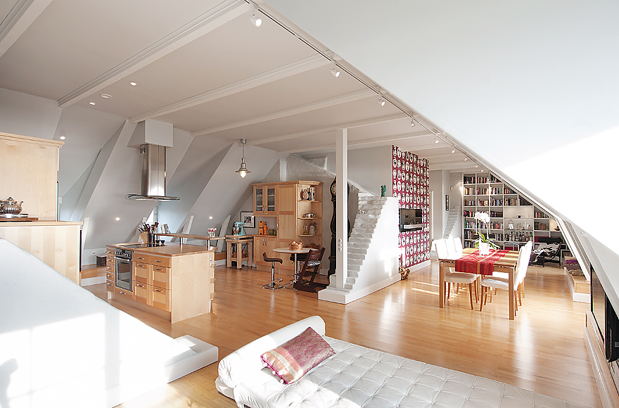 Stockholm Attic With Stepped Walls Steep Ceilings Dreams Home