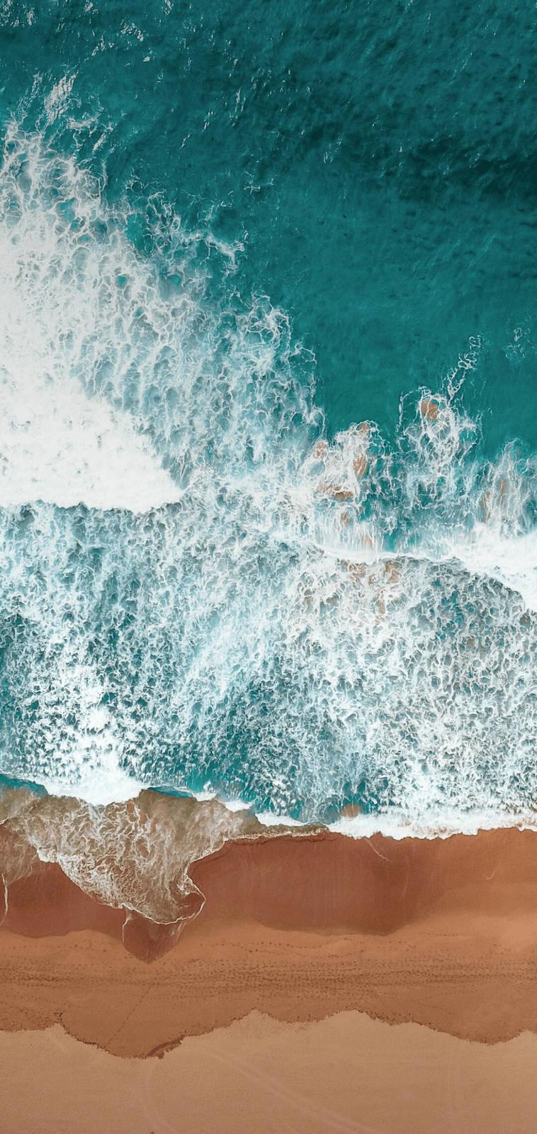 Google Pixel Beach Waves Wallpaper