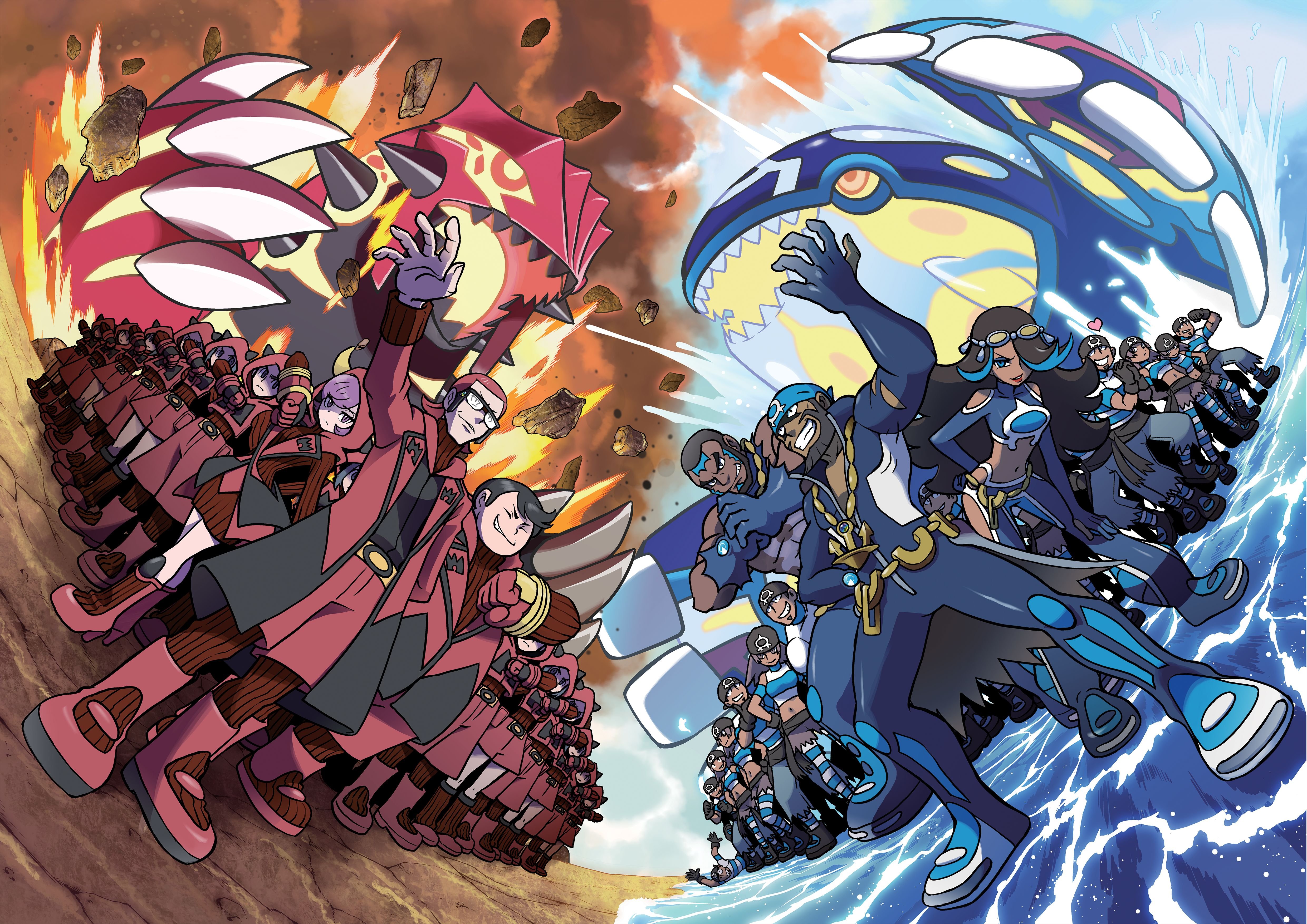 Pokemon Team Aqua Vs Magma Wallpaper
