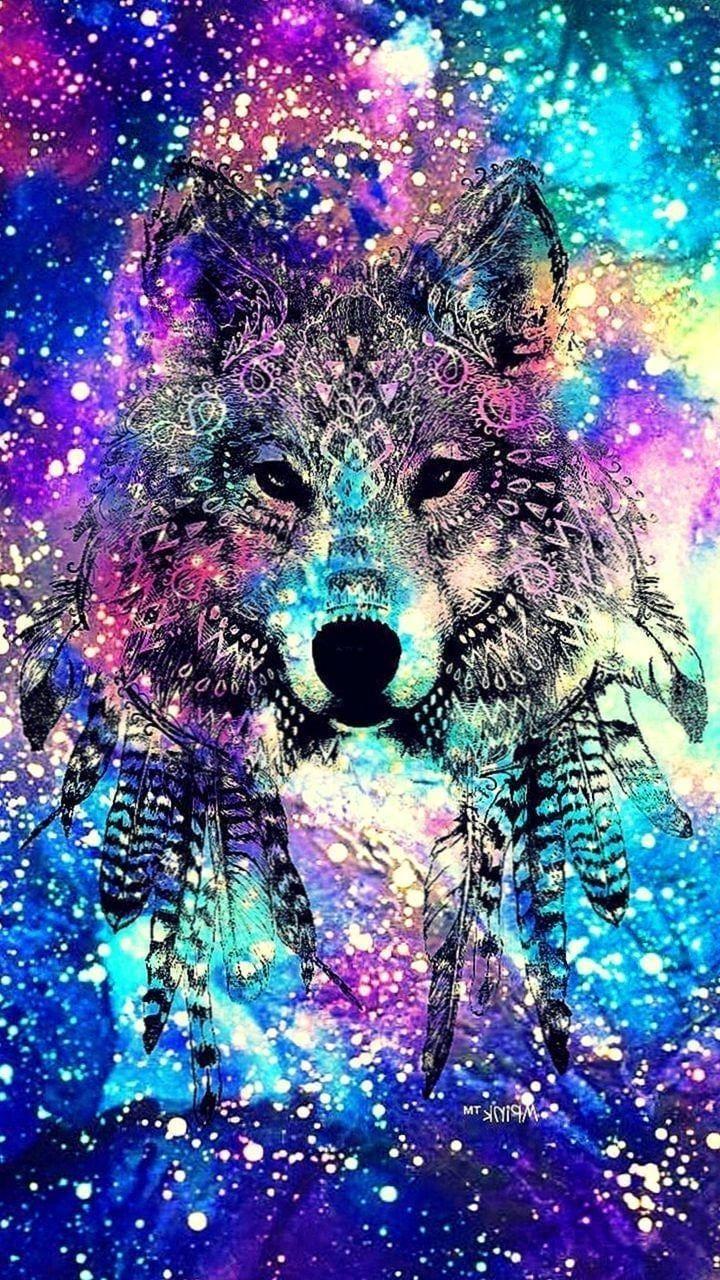 Galaxy wolf blue neon red wolves HD phone wallpaper  Peakpx