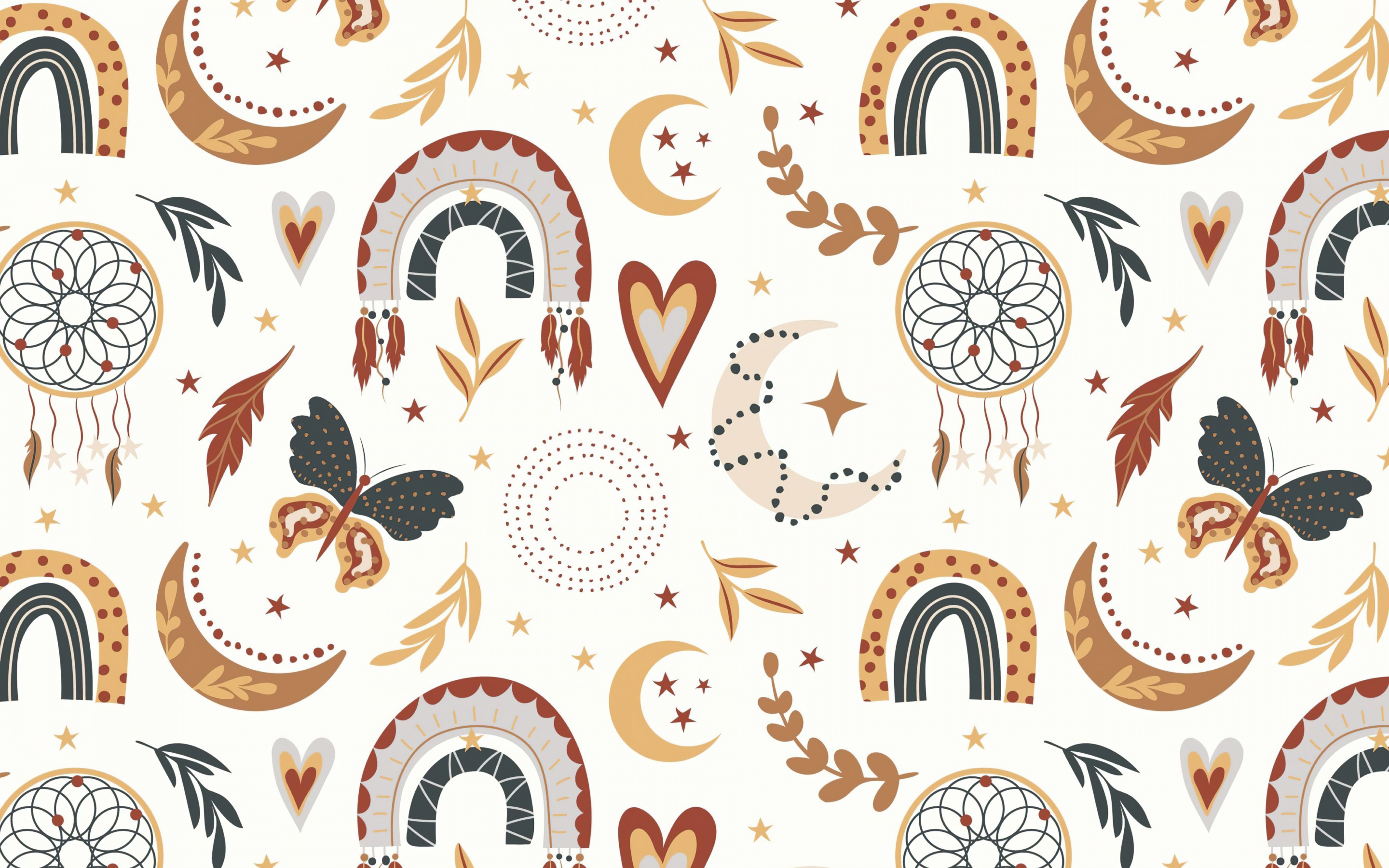 Pattern Wallpaper 4k Boho Art Design