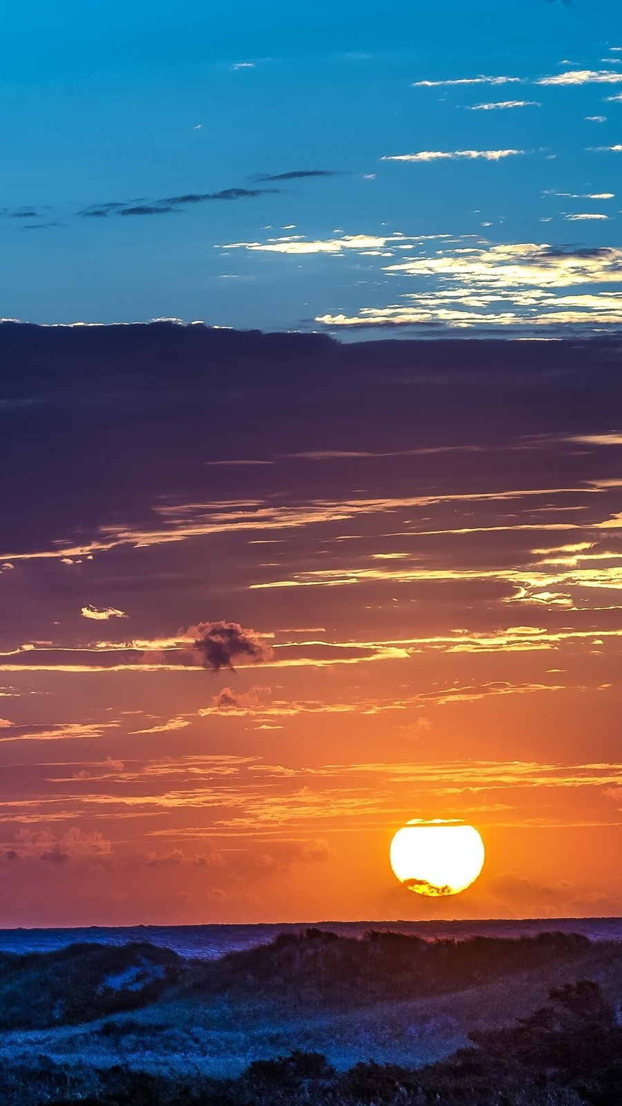 Clouds Over The Sun Sunset iPhone Wallpaper