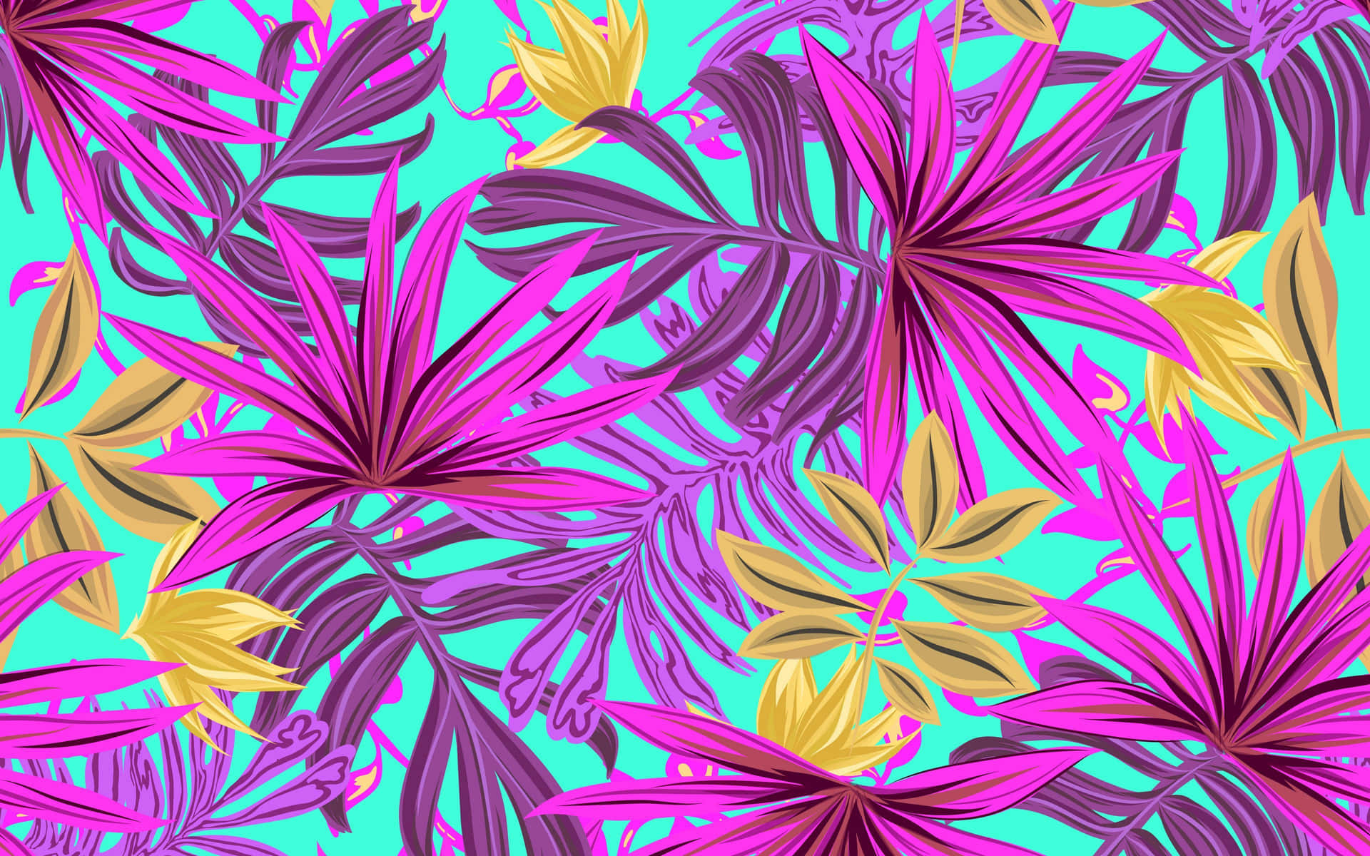 Tropical Leaves Desktop Wallpaper
