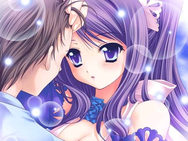 Anime Love Lovers Couple Looking Into Eyes HD Wallpaper