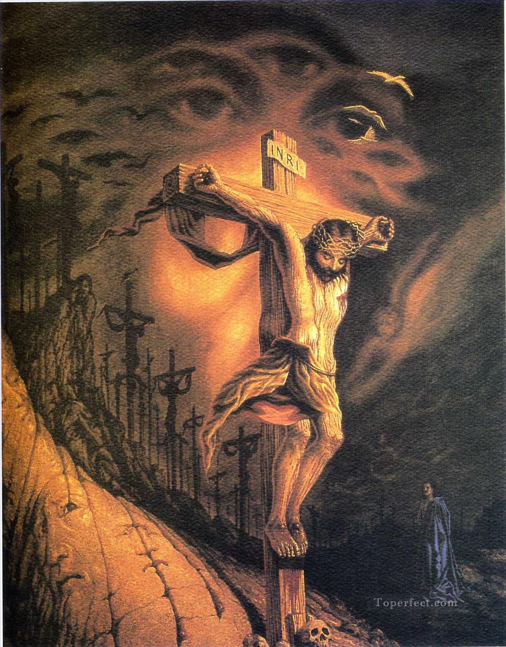 Jesus Christ On The Cross Painting Wallpaper