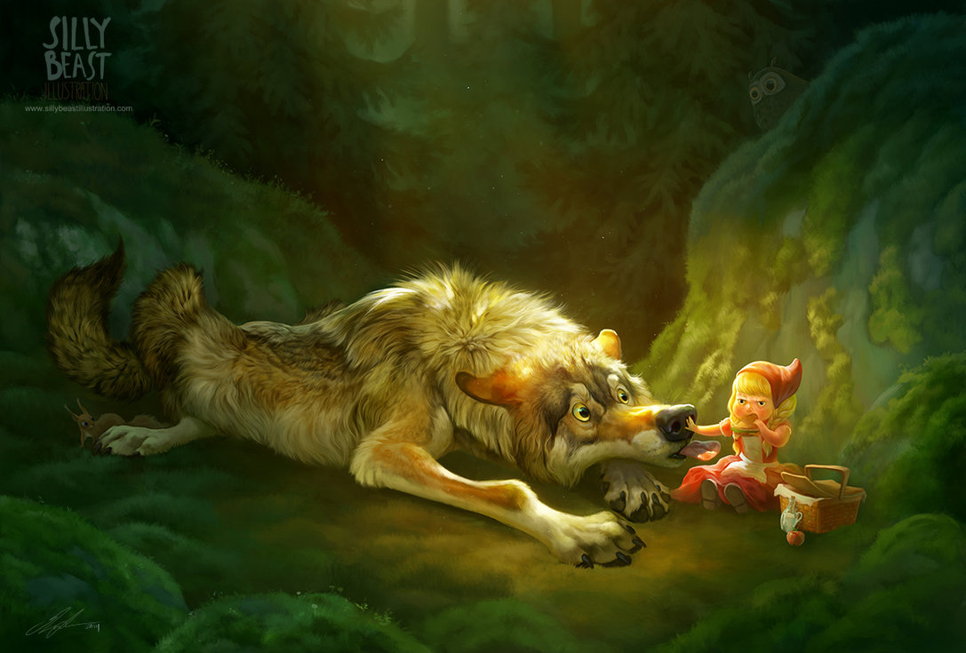 Silly Beast Little Red Riding Hood And The Wolf Wallpaper HD