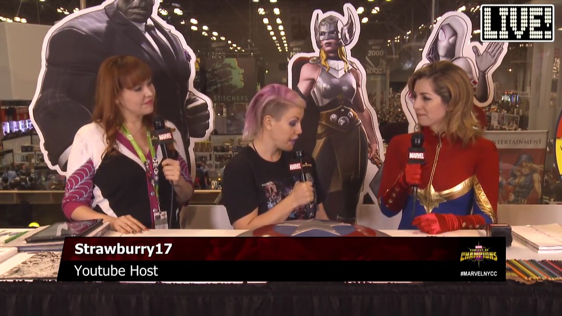Strawburry17 As Captain Marvel On Live Dailymotion Video