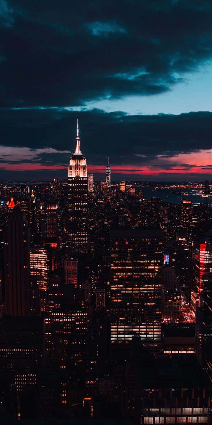 New York City Night Buildings iPhone Wallpaper