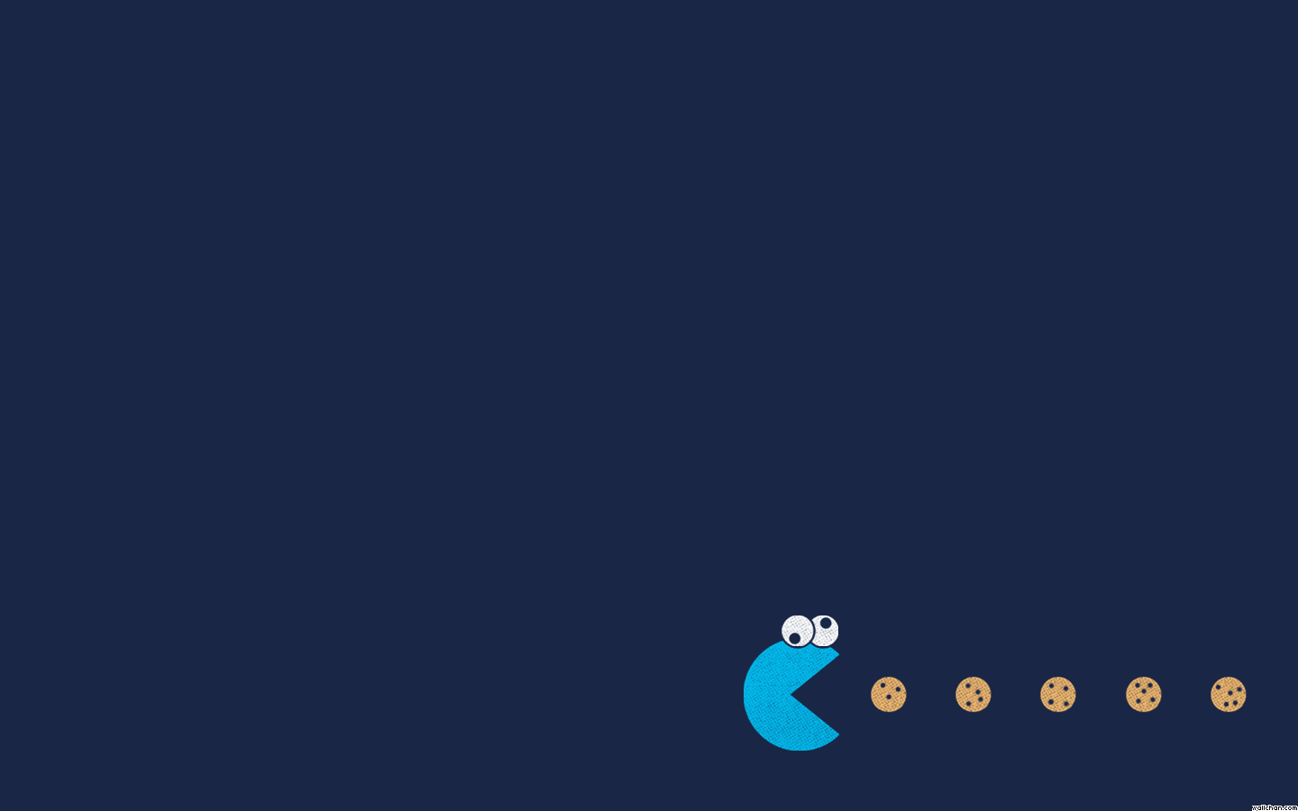 Minimalistic Cookie Monster Pac Man X Wallpaper In Pixels