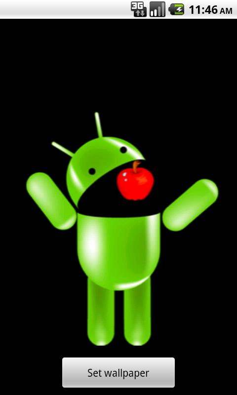 Android Eating Apple Wallpaper Screenshot