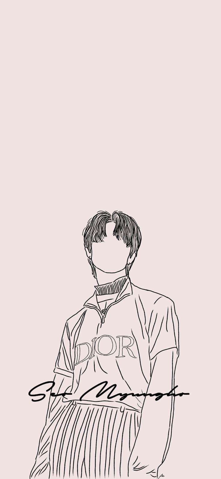 Seventeen Wallpaper And Lockscreen Line Art Drawings