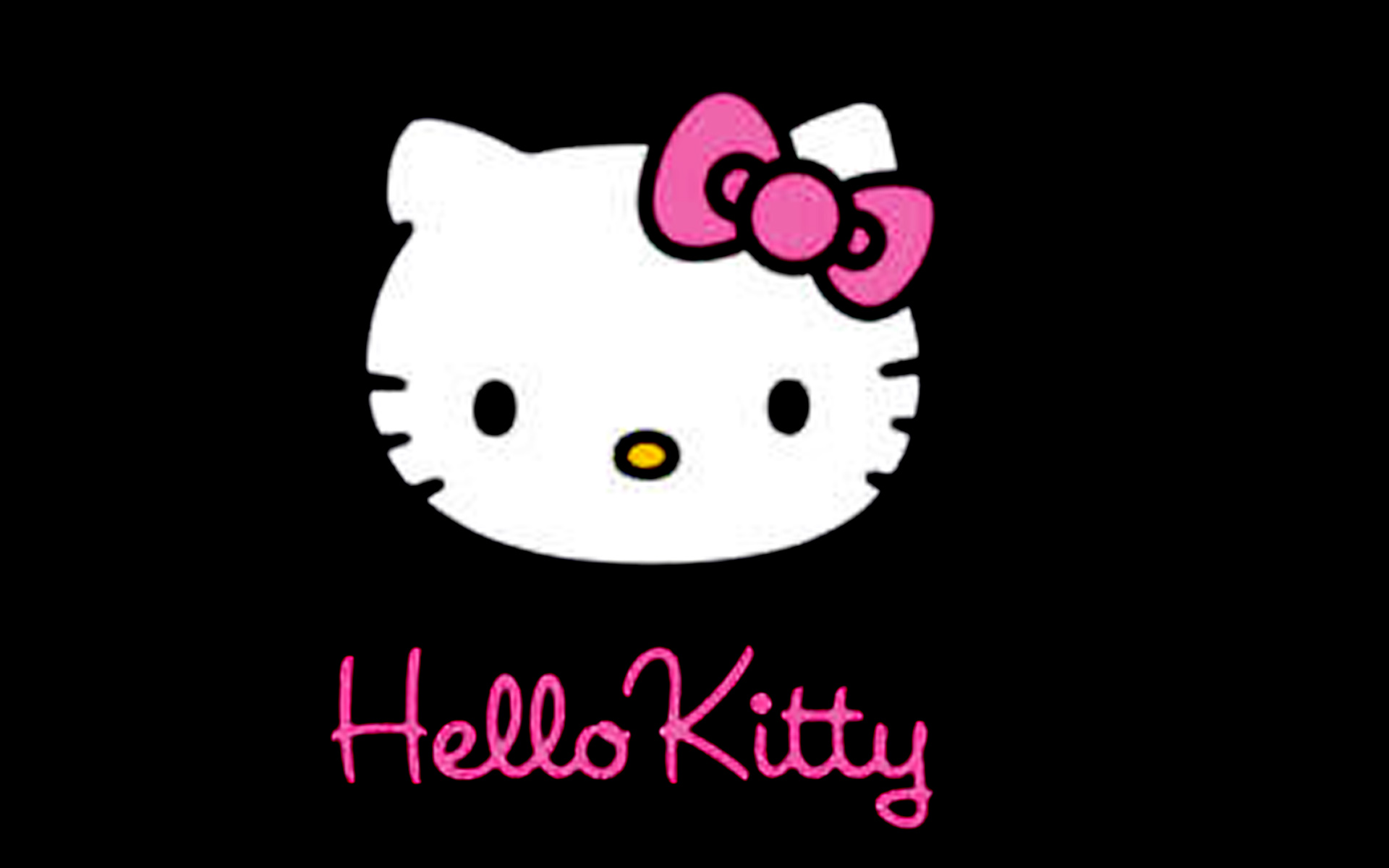 Hello Kitty Black Background HD Wallpaper