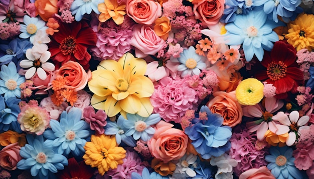 Of Colorful Real Flowers Natural Wallpaper