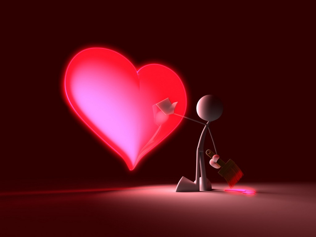 3D love Heart wallpaper funny graphic