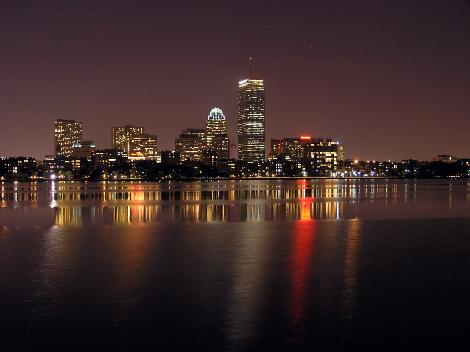 Boston At Night Desktop Wallpaper