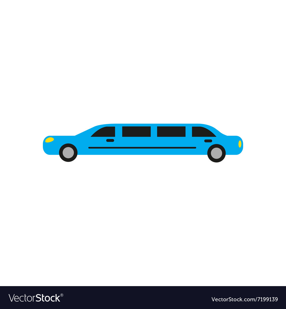 Flat Web Icon On White Background Limousine Vector Image