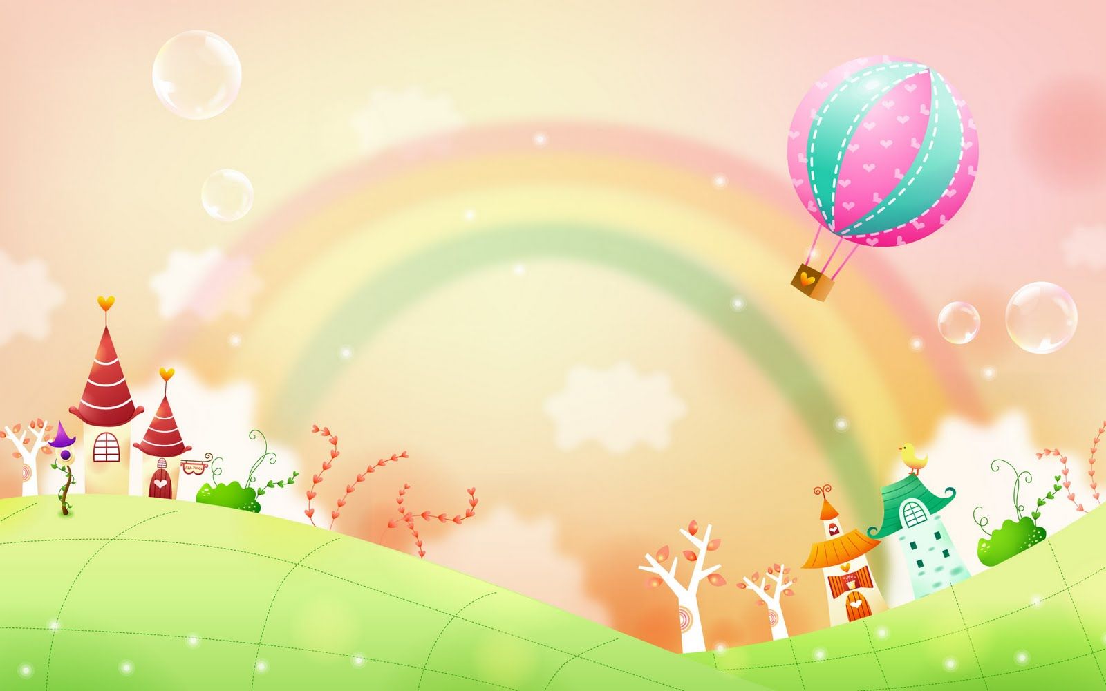 Animated Rainbow Cartoon Background Wallpaper Image