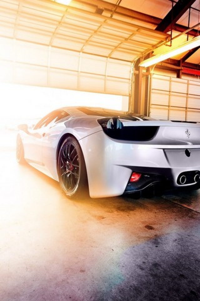 White Ferrari Car Back Side Pics | HD Wallpapers