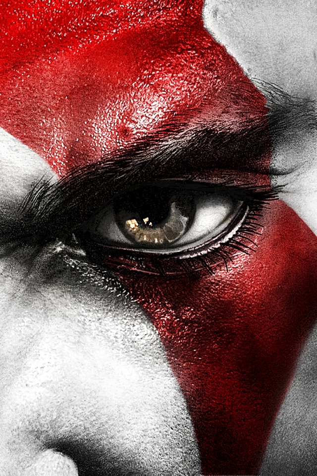 God Of War Face Eyes Scar Wallpaper Background iPhone 4s