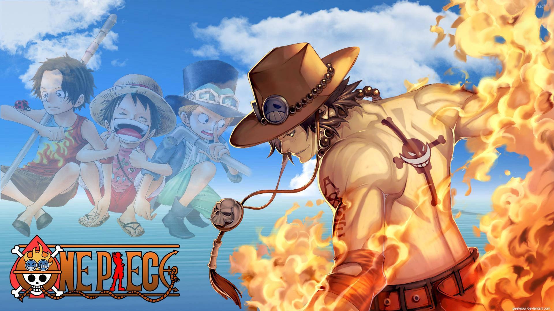 One Piece Ace Background Wallpaper