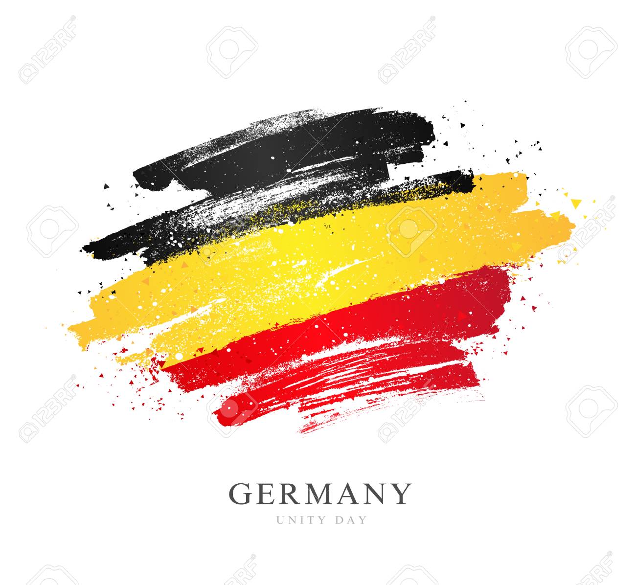 German Flag Vector Illustration On White Background Brush