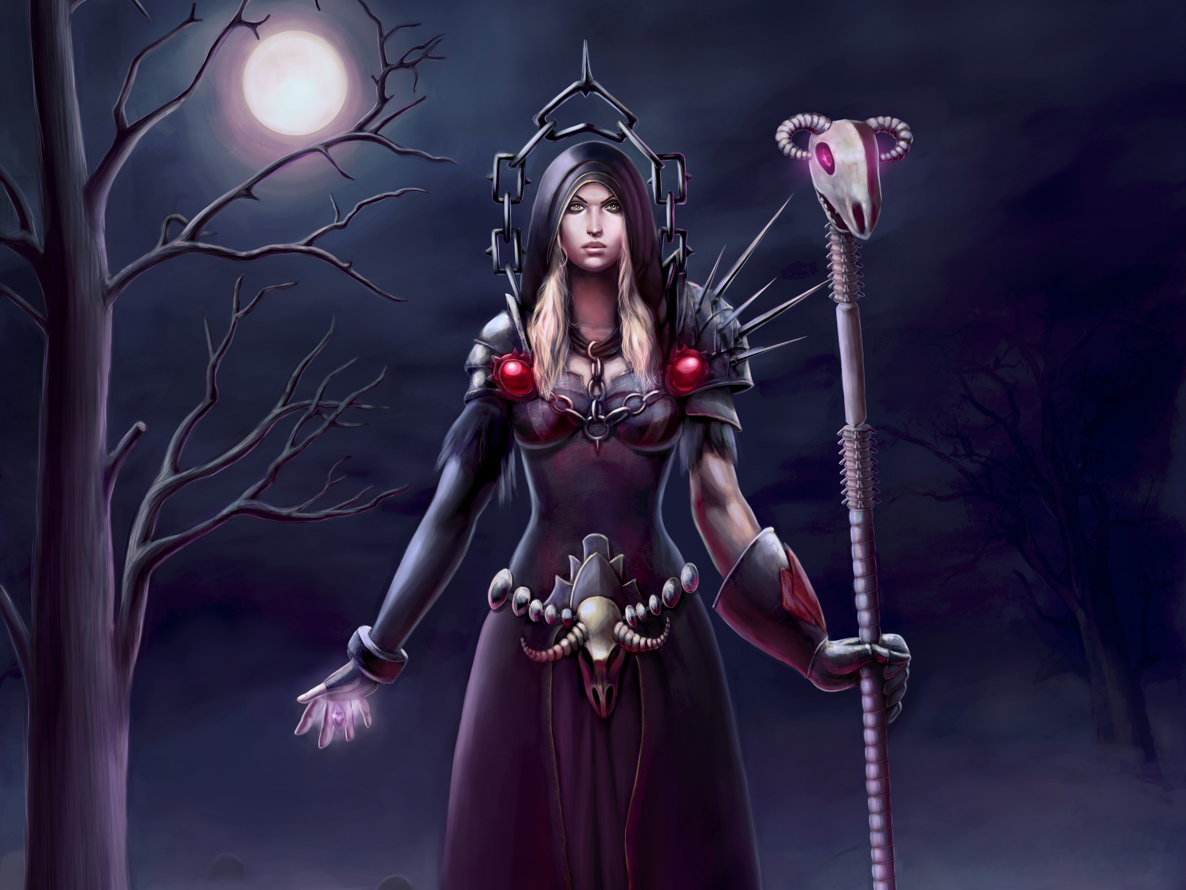 World Of Warcraft Warlock Moon Tree Warrior HD Wallpaper