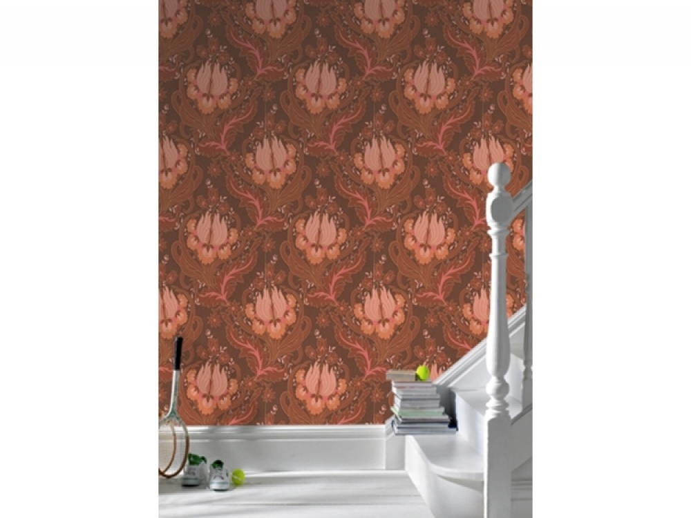 Free Delivery on Amy Butler Temple Tulips Sunset Terracotta Wallpaper