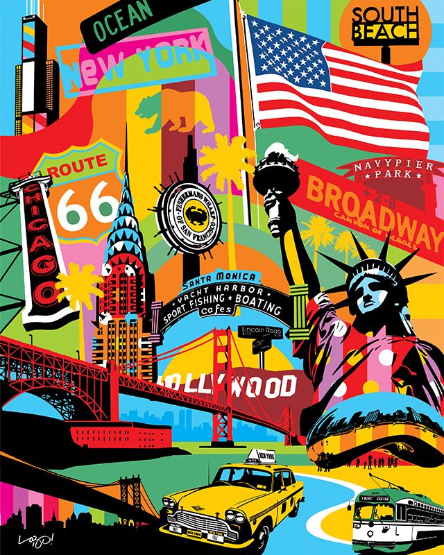 Famous Cities Art inspiration Check it Out Pop art collage 640x800
