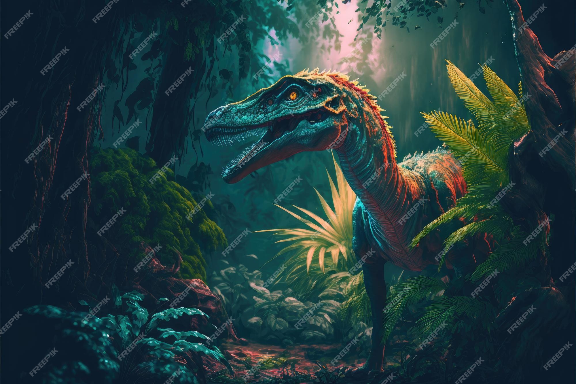 Premium Photo Fantasy In Dinosaur Or Predator The Deep Jungle