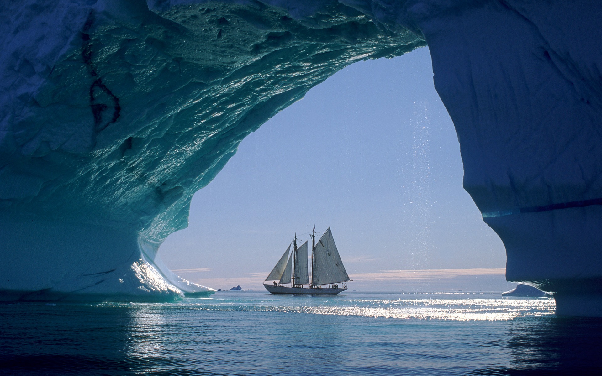 Arctic Sailing Wallpaper Stock Photos
