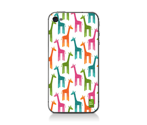 Giraffes iPhone 44S Decal plus Matching Wallpaper Back to School