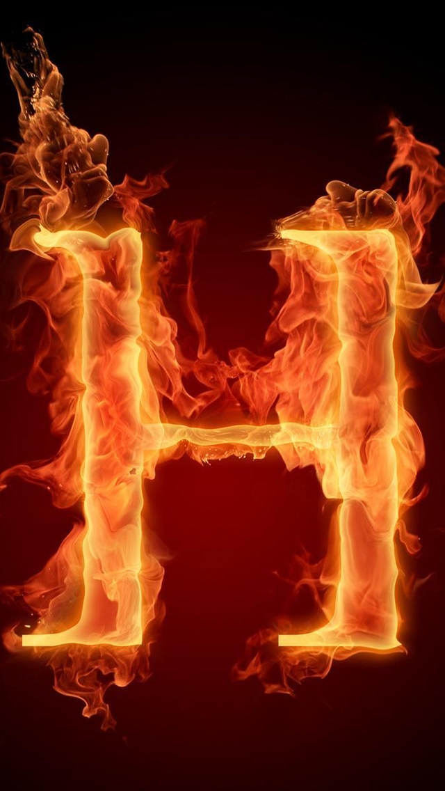 Wallpaper Of Letter H Burning J iPhone