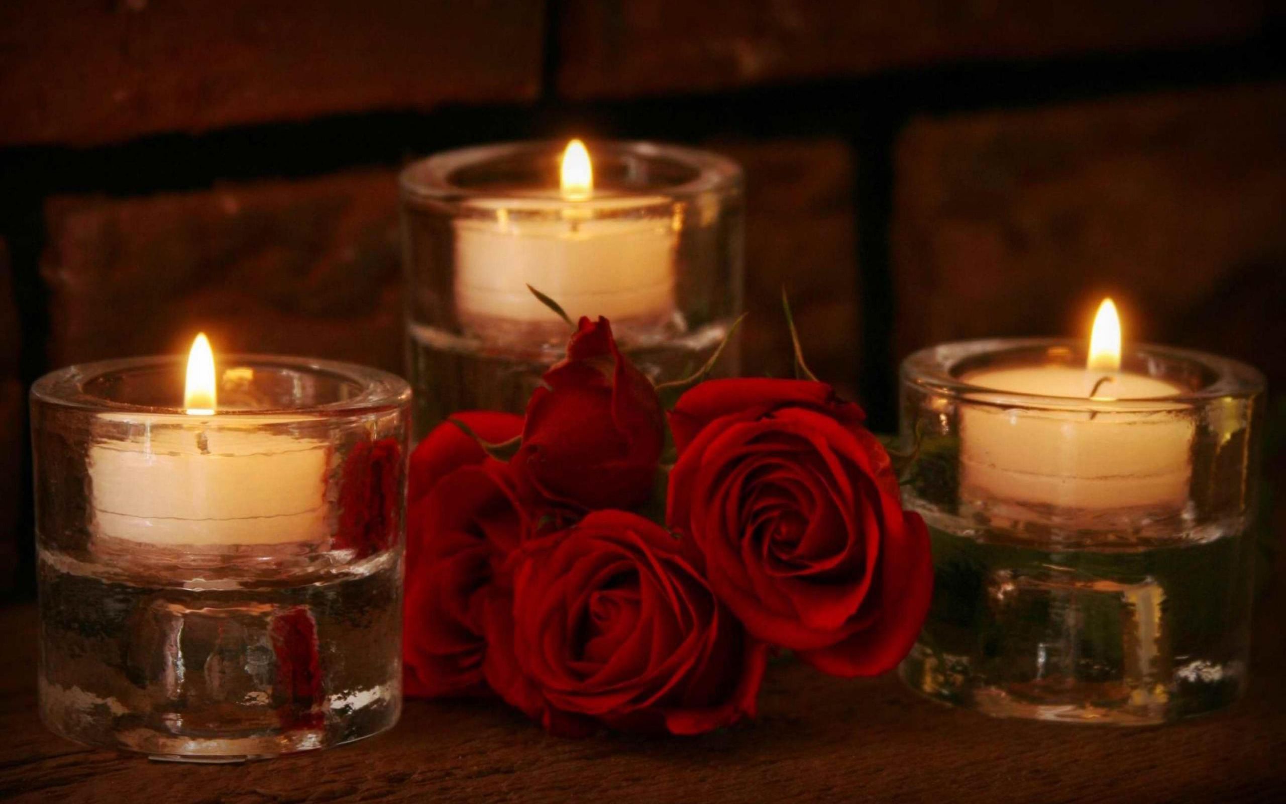 Romantic Candles Wallpaper On