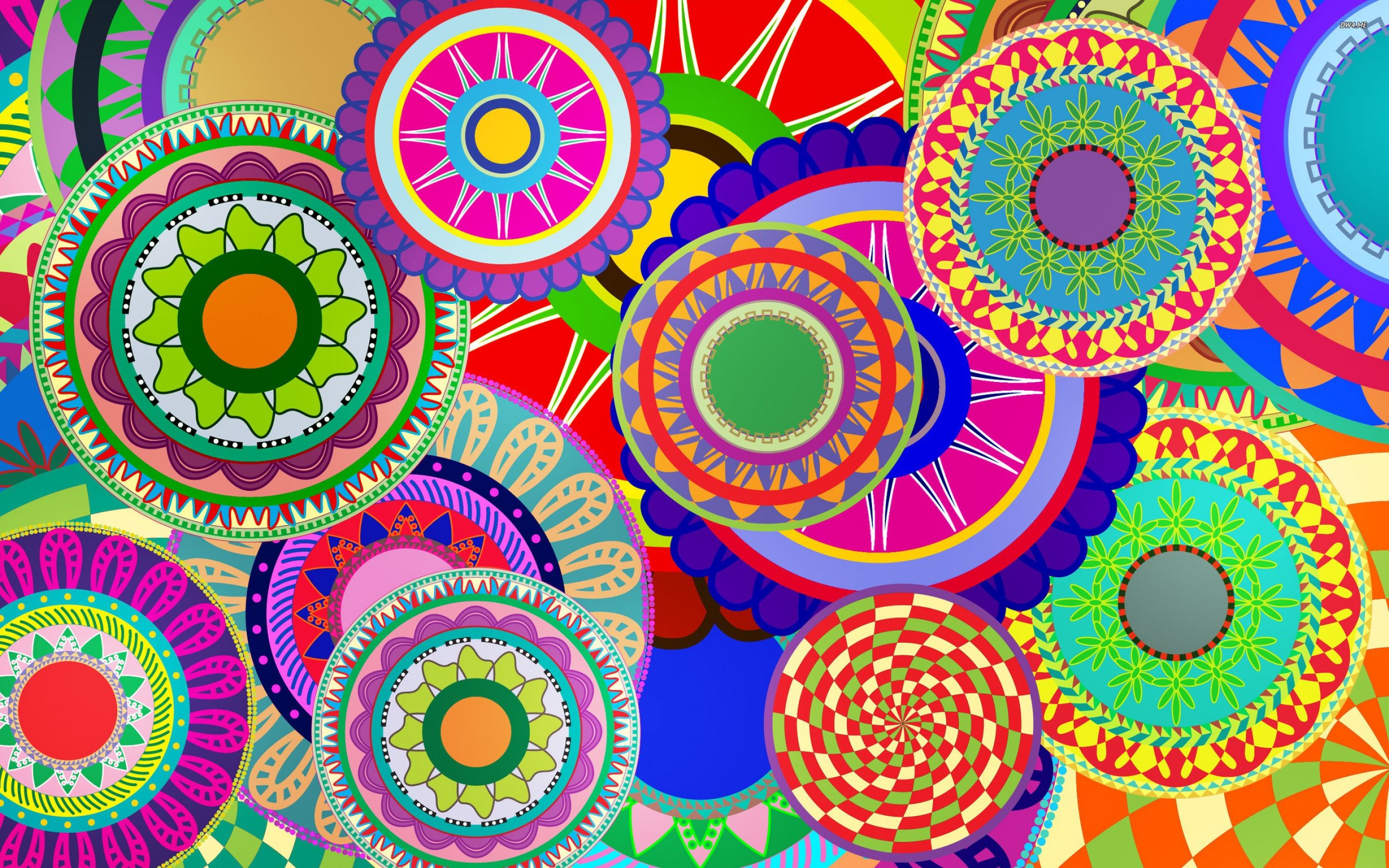 Cool Wallpapers Art with Many Colorful Circles HD Wallpapers for
