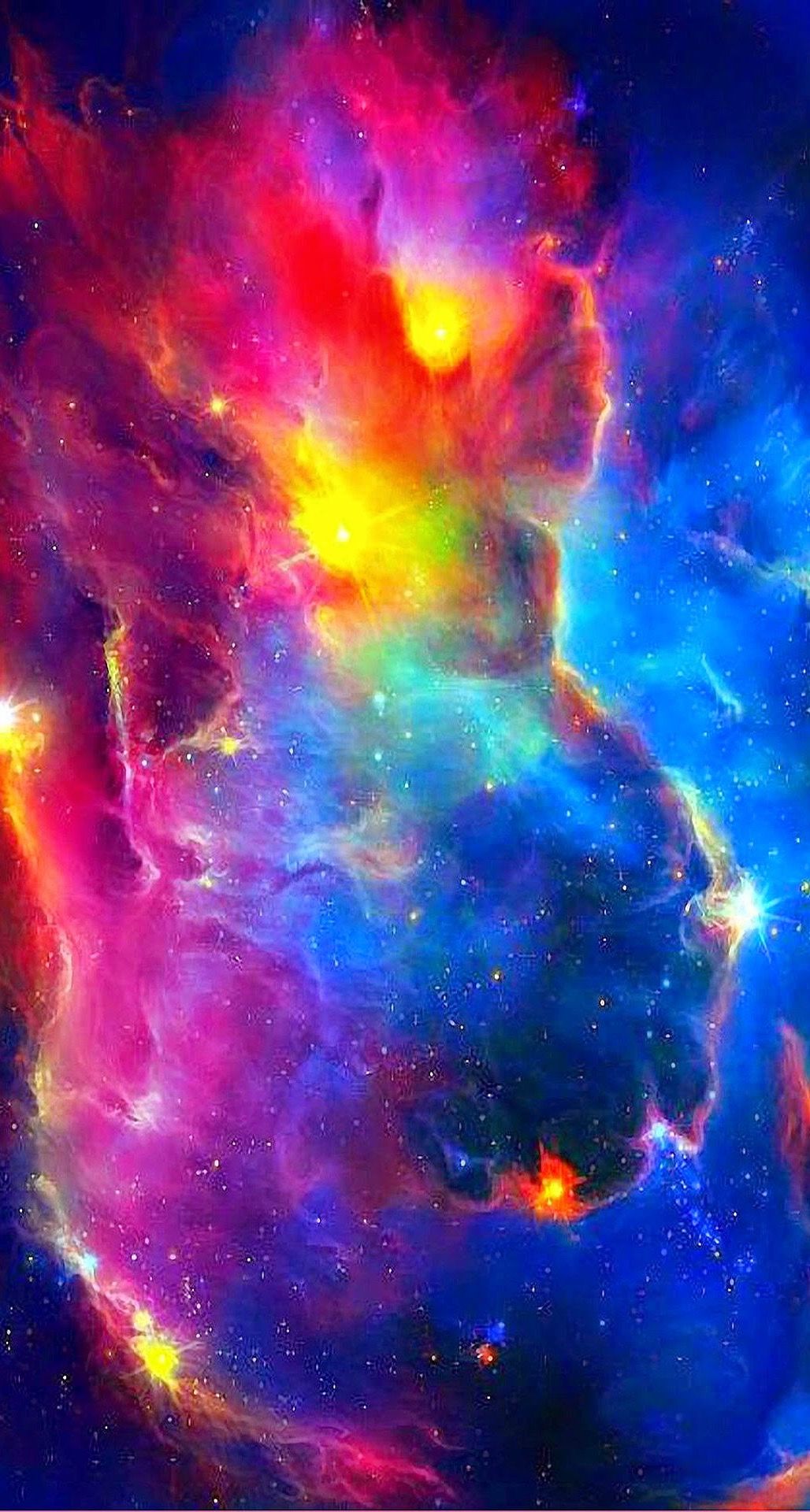 A vibrant and colorful nebula wallpaper for iPhone, showcasing the beauty and wonder of the universe