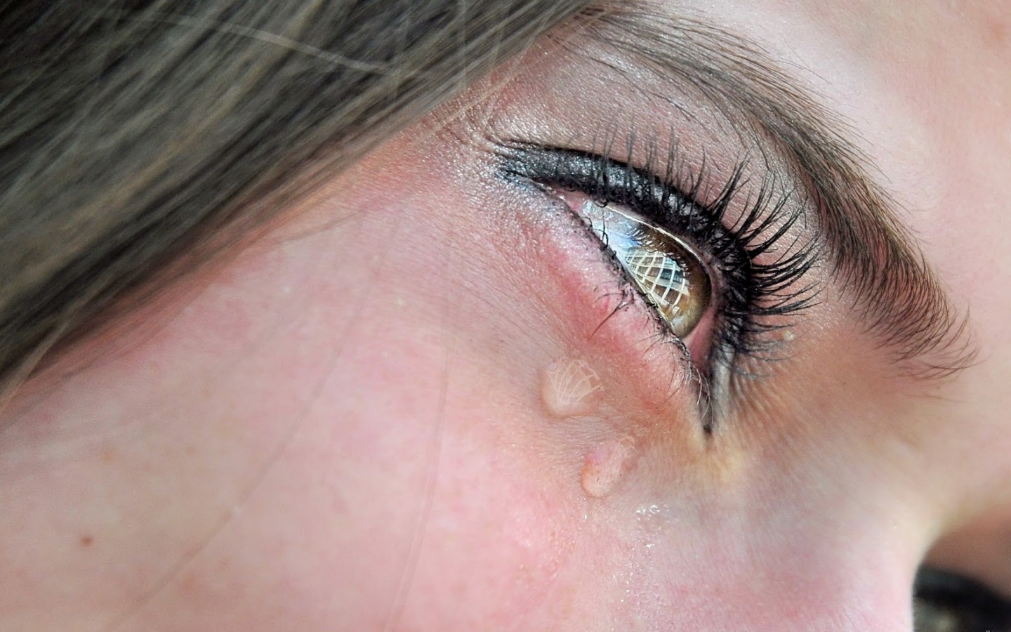 At In Most Beautiful Eyes With Tears Wallpaper