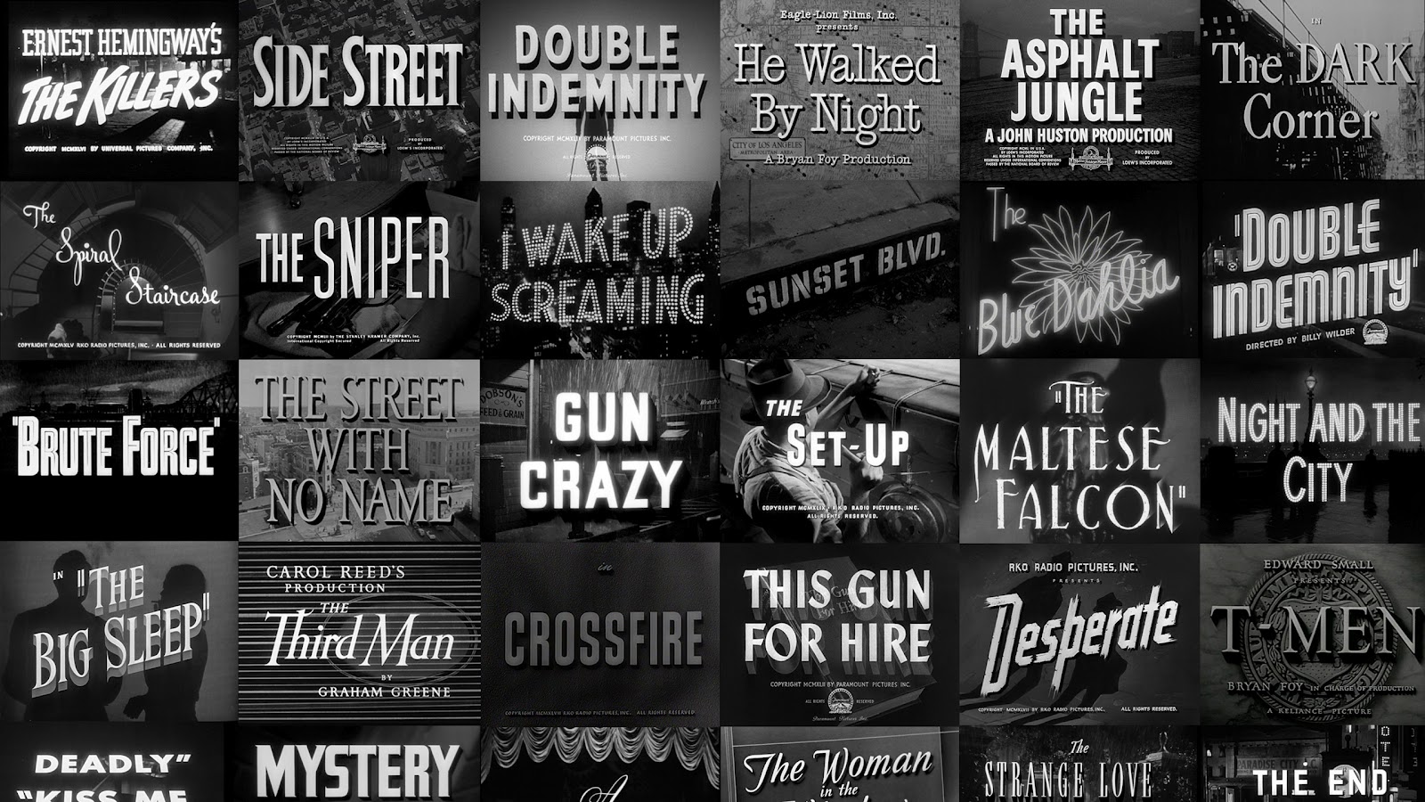 Cinemaniacs HD Film Noir Title Screens Wallpaper