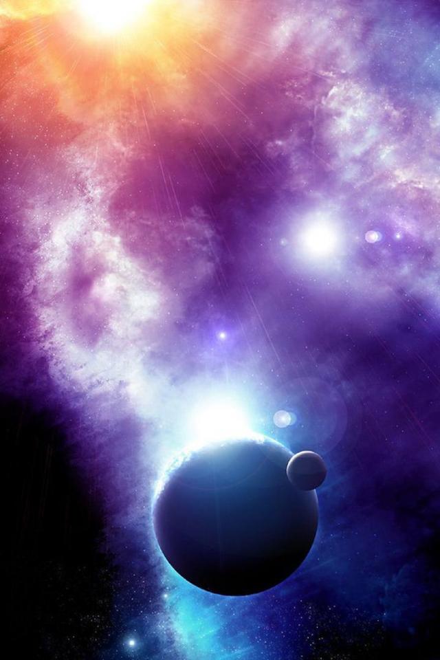 Phone Wallpaper iPhone Apple Space Scene Colorful