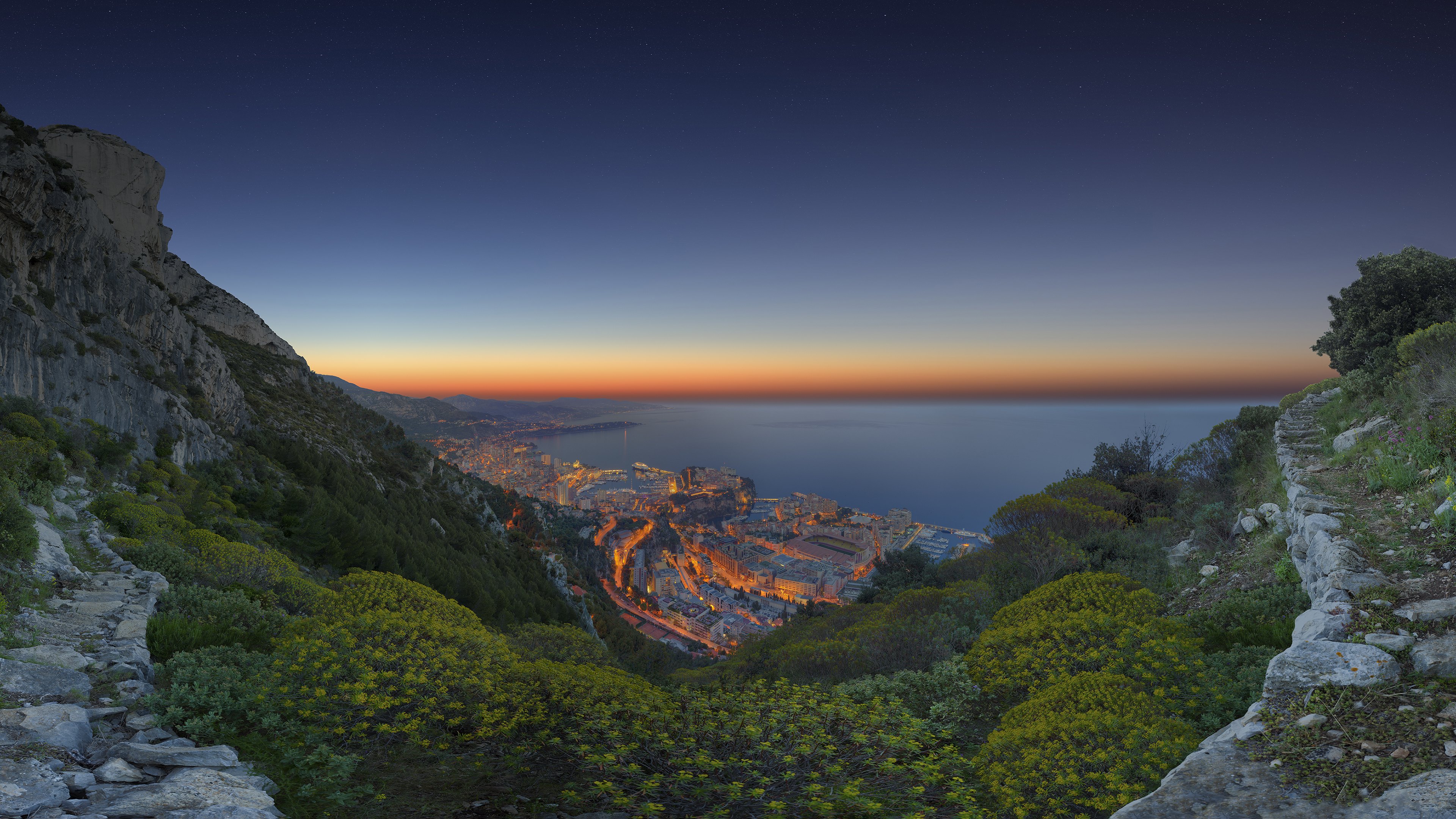 Sunrise Panorama In Monaco HD Wallpaper 4k