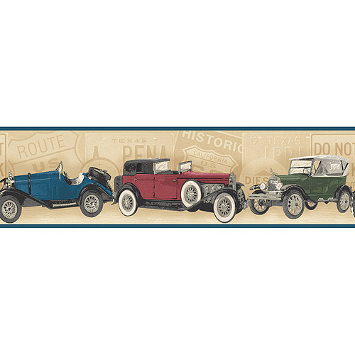 Free download Blue Mountain Antique Cars Wallpaper Border Blue