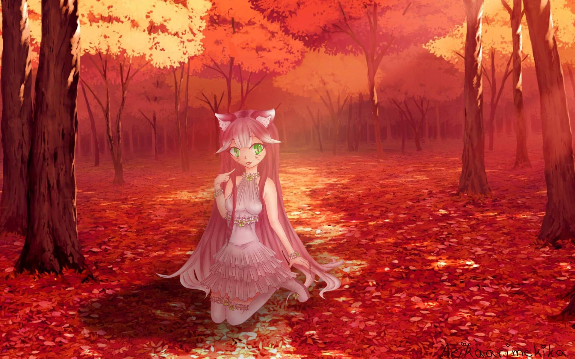 Cute Fox Girl Wallpaper by Arikaarimekika on