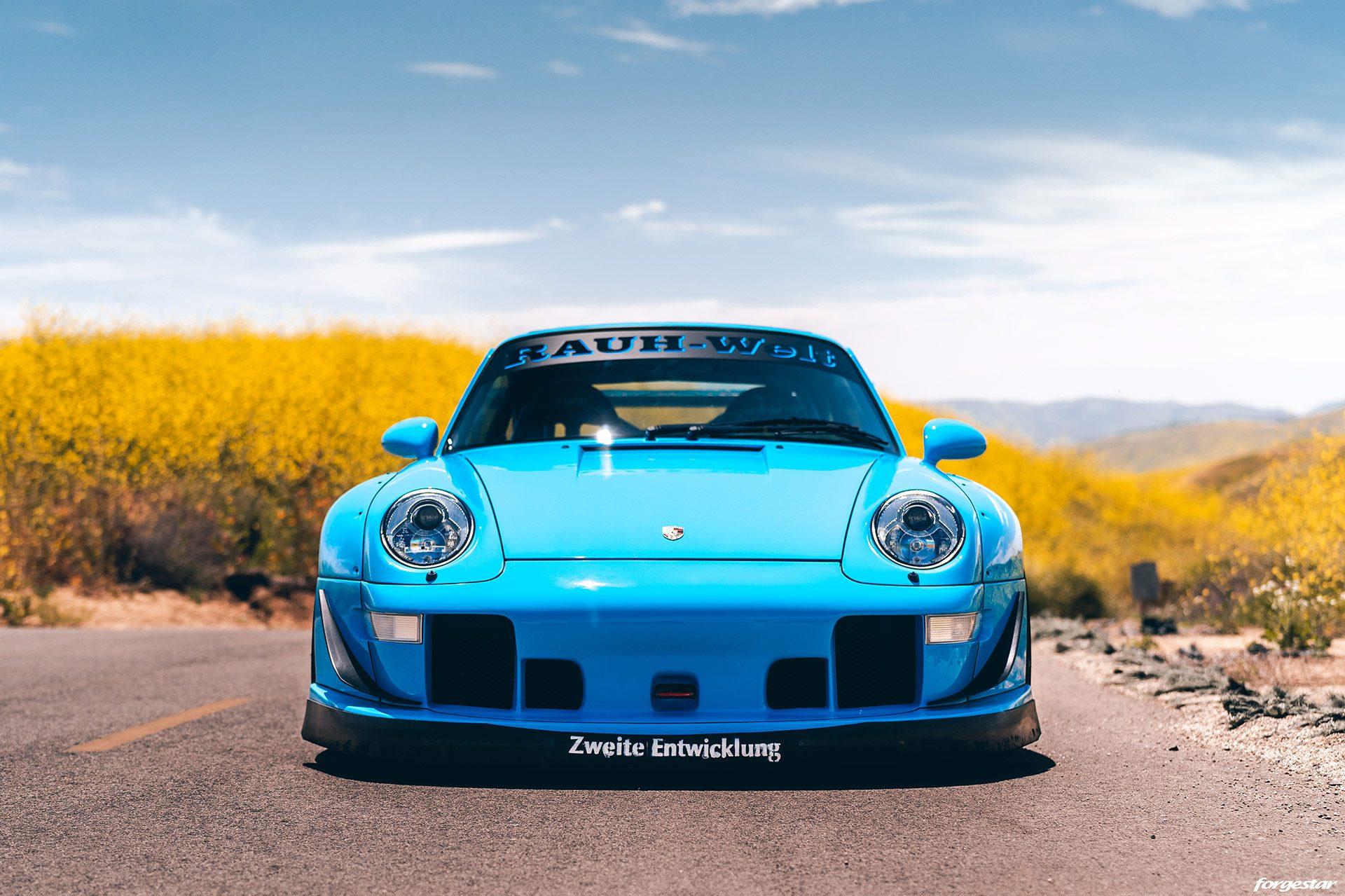 Riviera Blue Rwb Porsche Turbo With Forgestar M14 Wheels