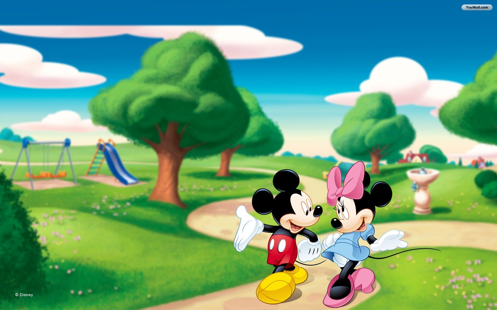 Youwall Mickey And Minnie Wallpaper