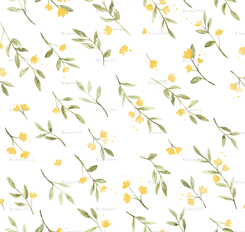 Beth Branches Yellow Wallpaper Laurapol Spoonflower