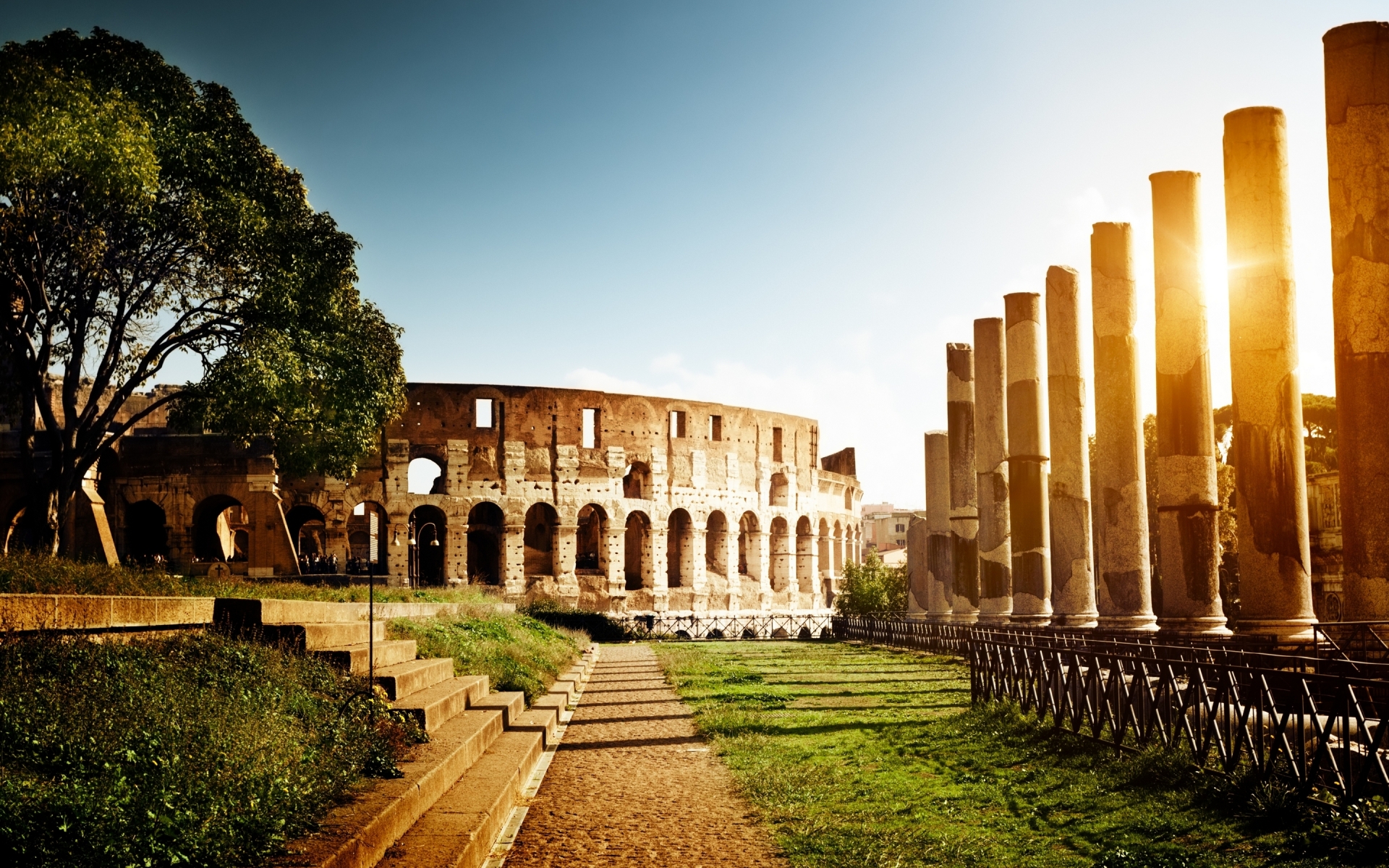 Roman Colosseum Landscape Wallpaper Travel HD
