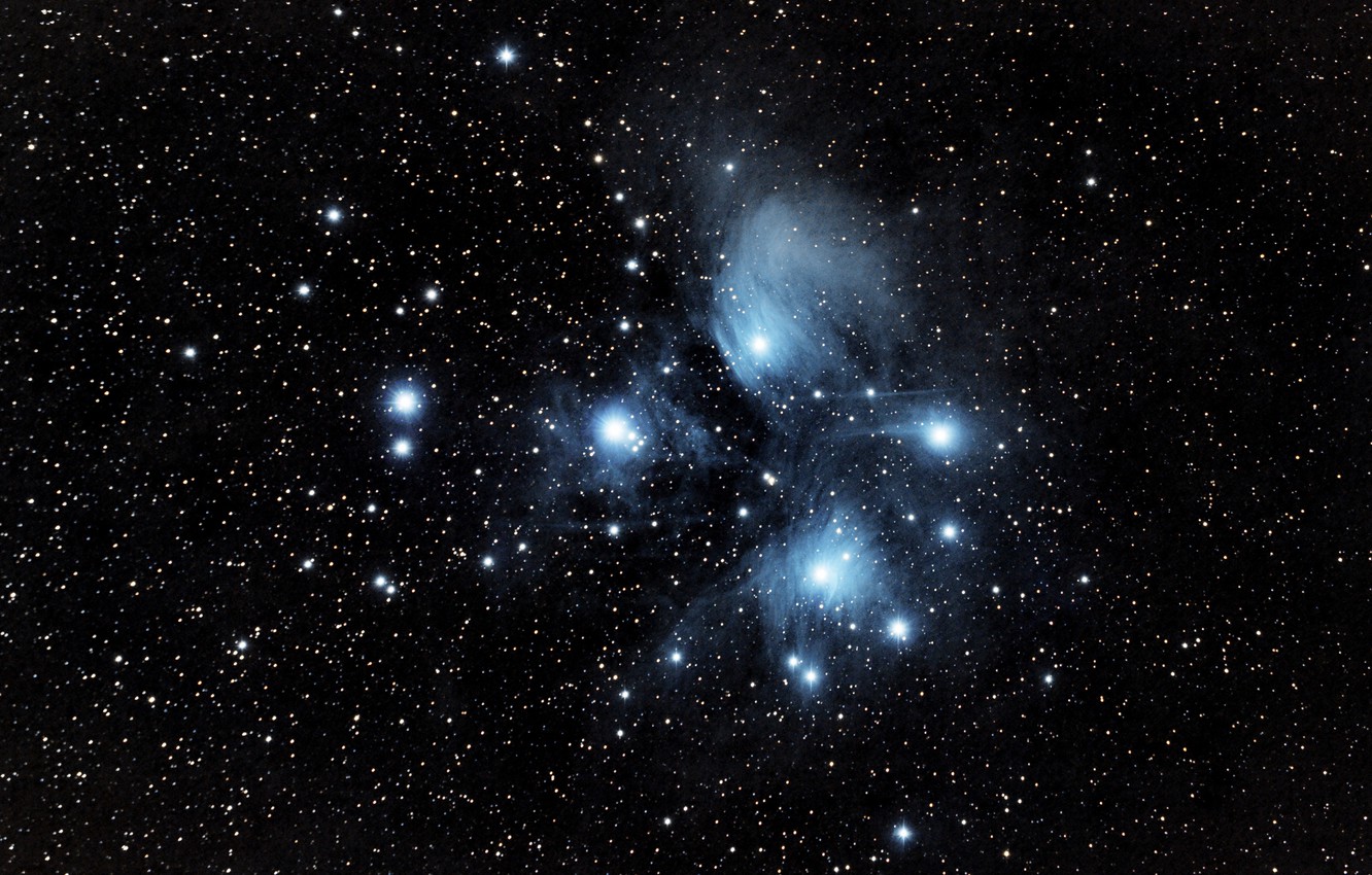 Wallpaper The Pleiades M45 Star Cluster In Constellation Of