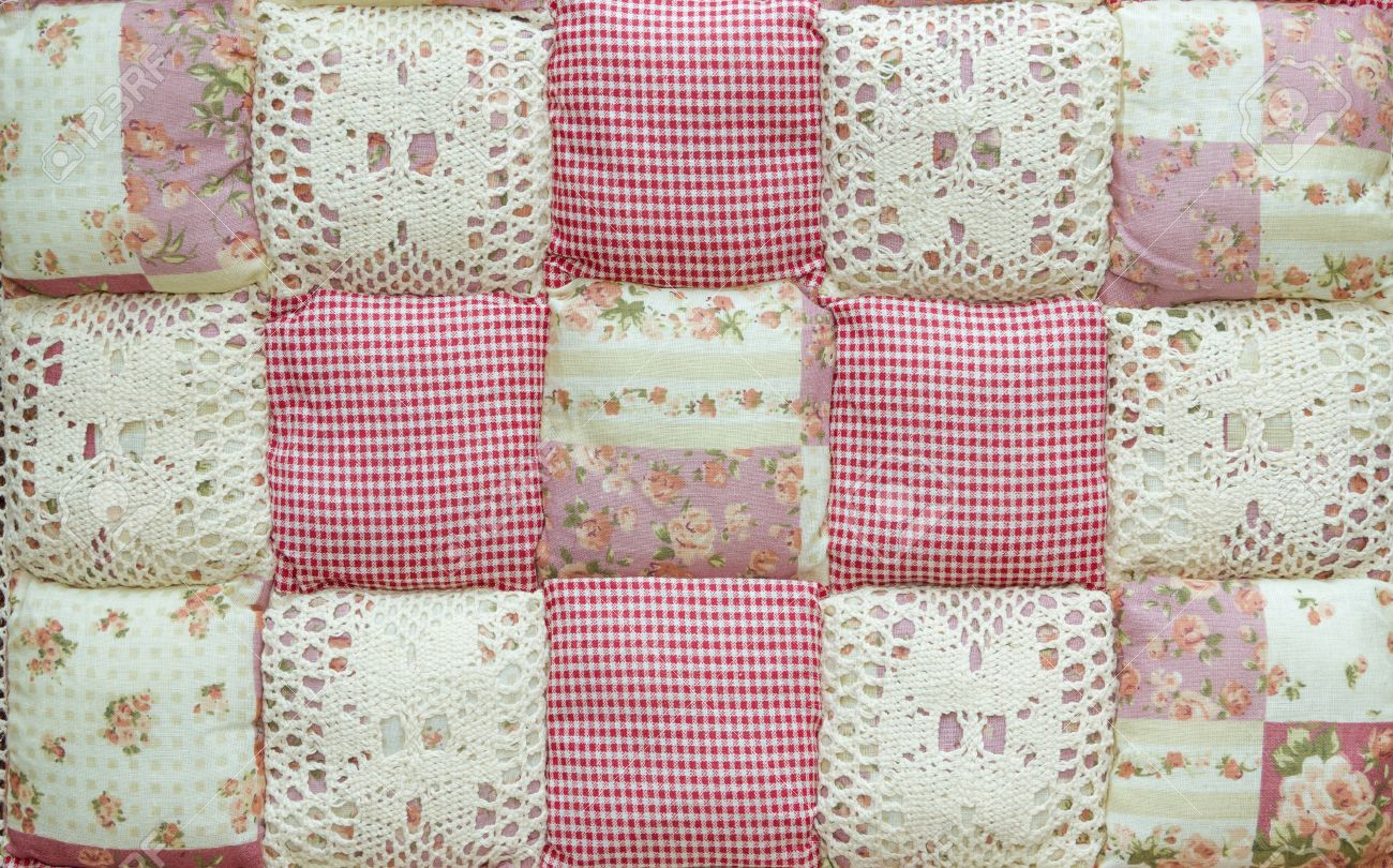 Upholstery Fabrics Lace And Chintz Background Texture Stock Photo