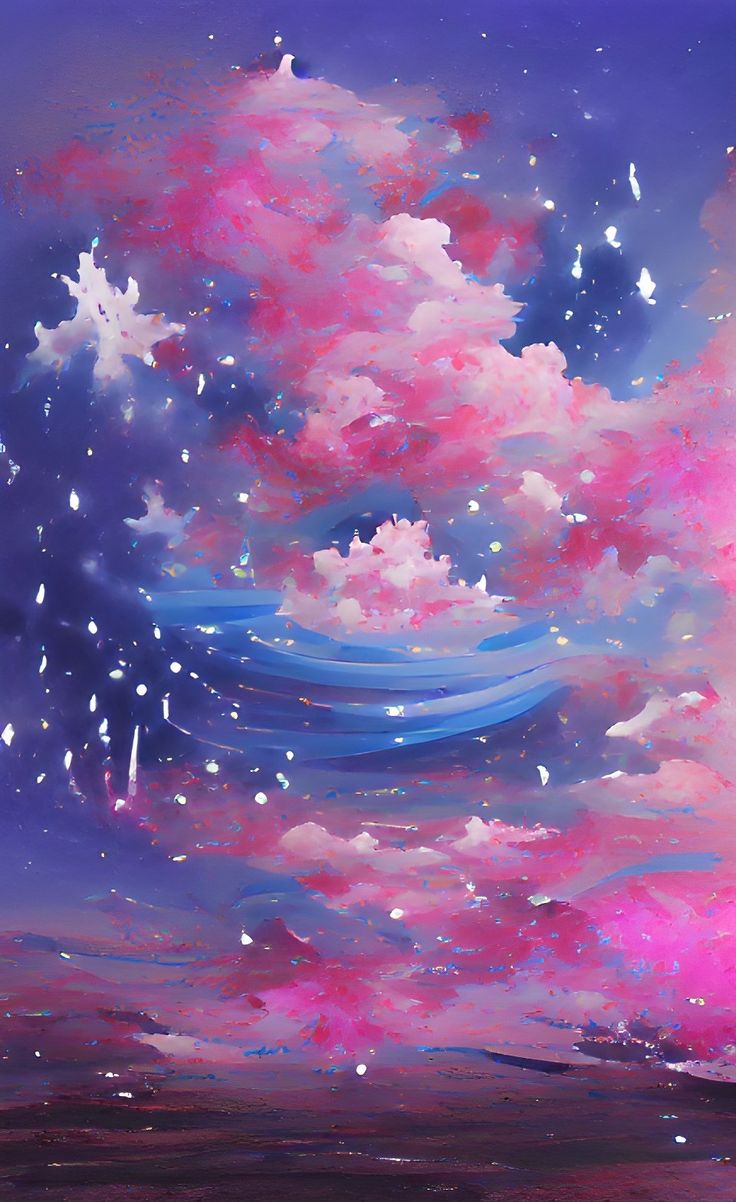 Pink Clouds And Blue Water Wallpaper