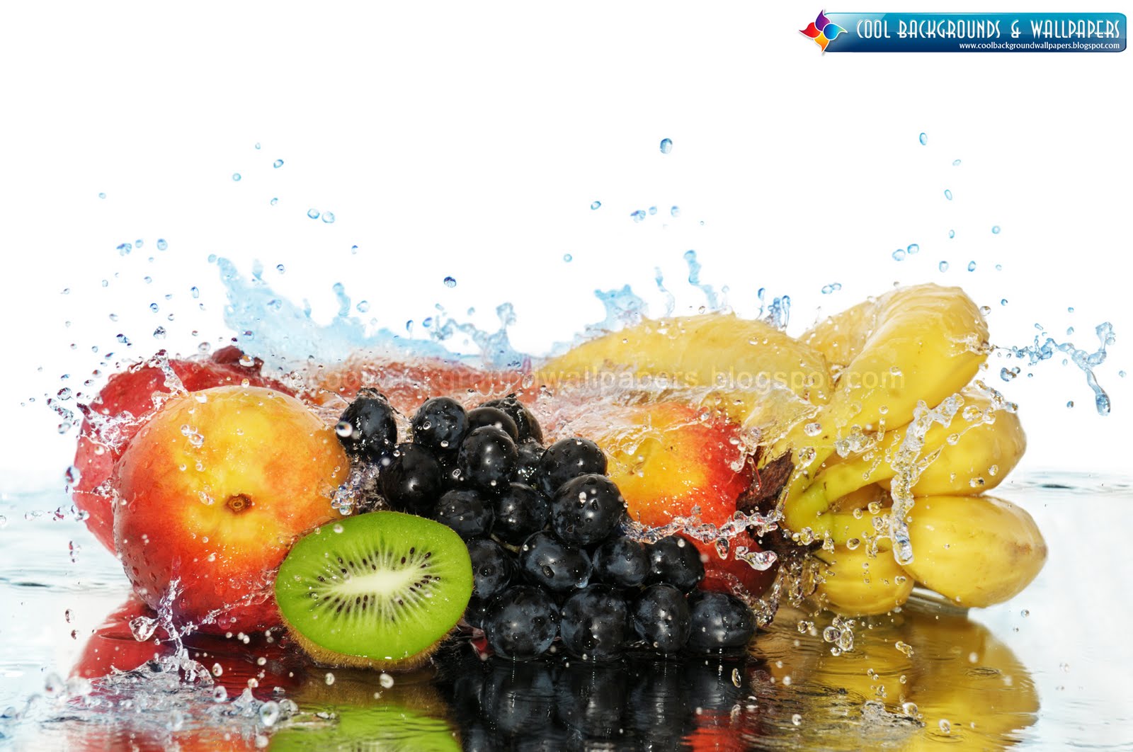 Cute Background And Wallpaper Fruit In A Spray Of Water