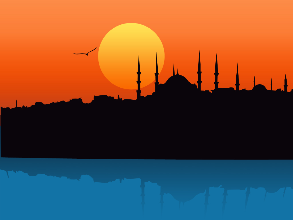 Wallpaper With Mosques On Sunset Islamic Desktop